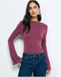 AERE - Marina Cupro Flared Sleeve Top