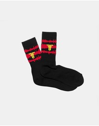 Fallen Footwear - Fallen Footwear Static Padded Heel and Toe Sock - Black / Red