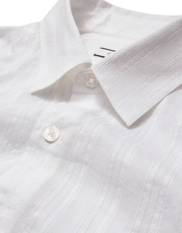 Calibre - Sheer Striped Short Sleeve Shirt White