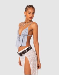 EDIKTED - Rylee Tie Front Open Back Top