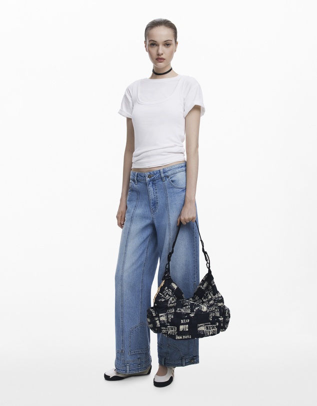 Desigual - Medium newspaper shoulder bag