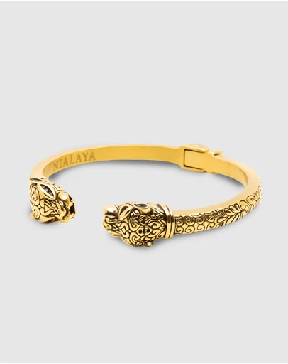 Nialaya Jewellery - Men's Adorned Panther Bangle