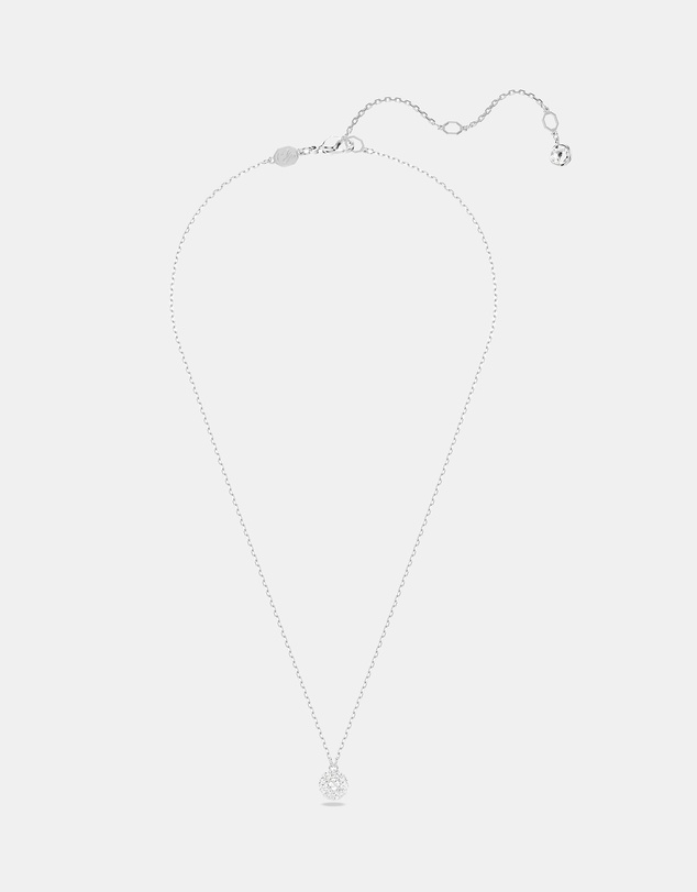 Swarovski - Dextera Pendant, Round Cut, Sphere, White, Rhodium-Plated