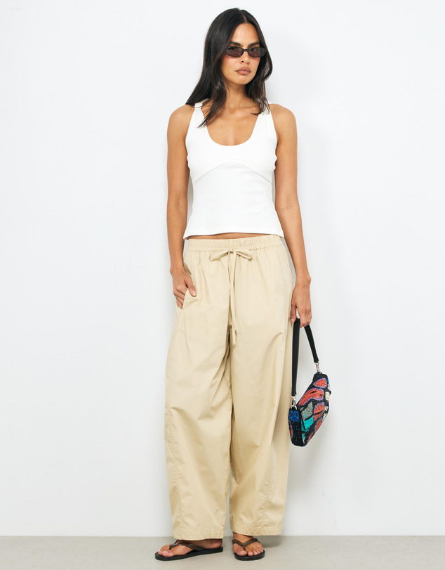 AERE - Organic Cotton Barrel Leg Pants
