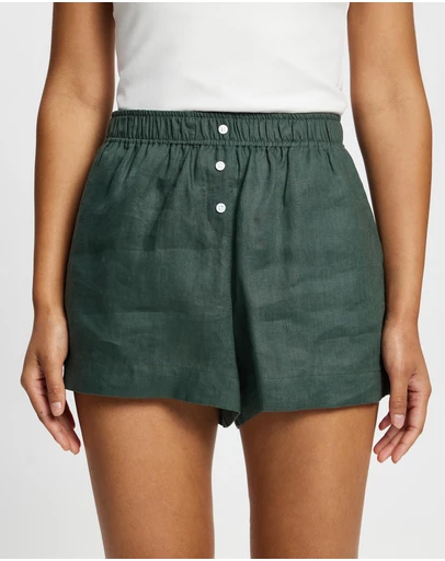 White By FTL - Rhonda Linen Shorts