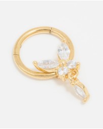 Lovisa - Gold Plated Surgical Steel Cubic Zirconia Marquise Drop Clicker Ring