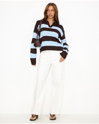 Dazie - Freya Stripe Knit Polo