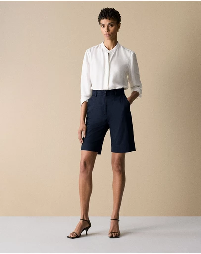 Trenery - Stretch Cotton Twill Walker Short in Night Sky
