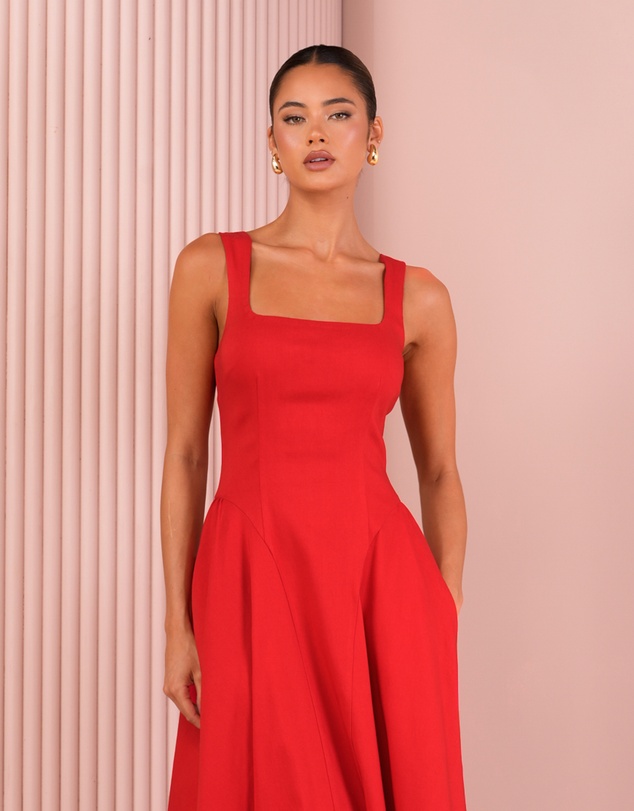 Azzurielle - Taubie Full Skirt Midi Dress