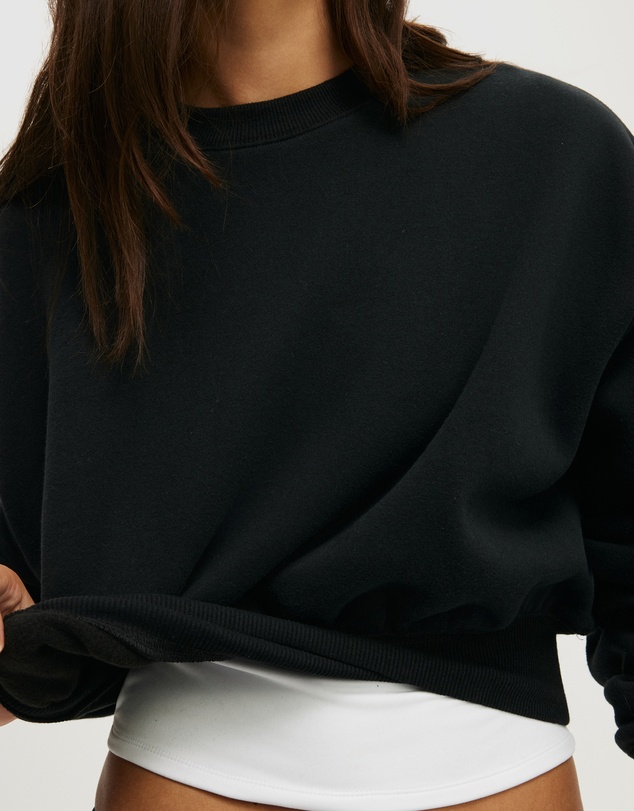 Cotton On Body Active - Plush Cropped Crew Sweat