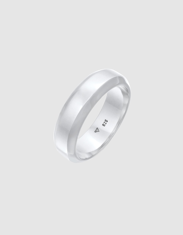Kuzzoi - ICONIC EXCLUSIVE - Bevelled Band Ring in 925 Sterling Silver