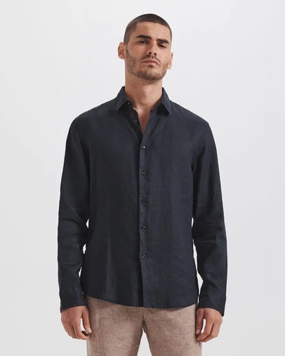 SABA - Anderson Long Sleeve Classic Linen Shirt