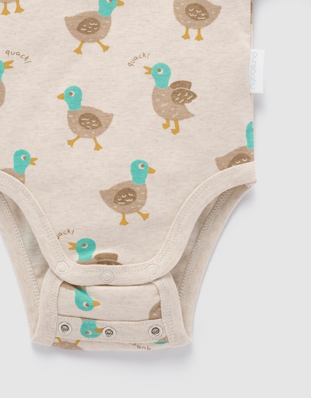 Purebaby - Rib S/Slv Bodysuit-Babies
