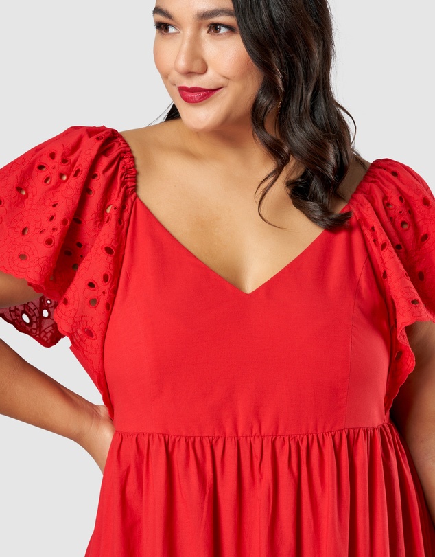 Pink Dusk by Curve Project - Girlz Broderie Maxi Dress