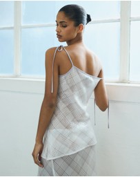 Lover - Venus Sequin Check Asymmetrical Top