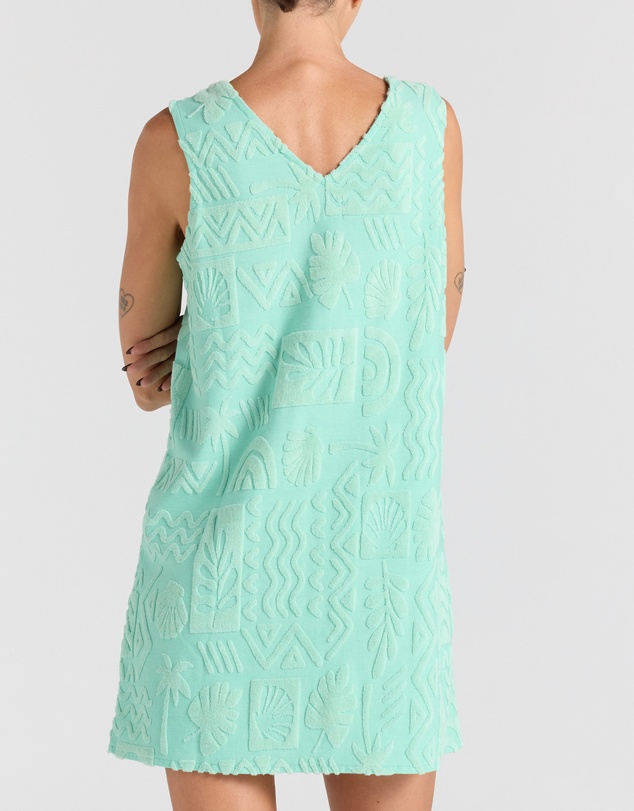 Poolside Paradiso - Mai Tai V Tunic Towelling Dress - Mint
