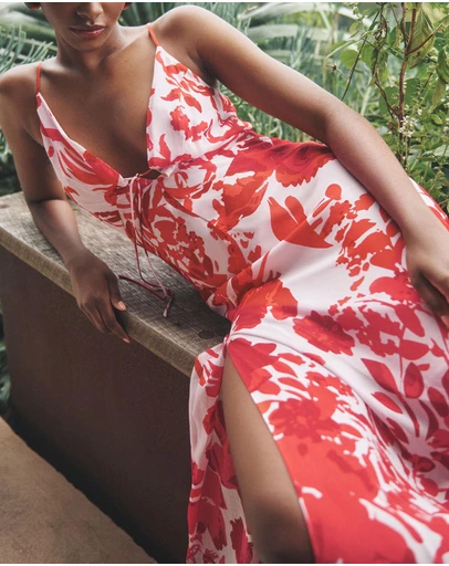 Shona Joy - Aleyna Plunged Maxi Dress