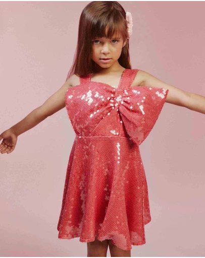 Bardot Junior - Stefania Sequin Bow Dress - Kids-Teens