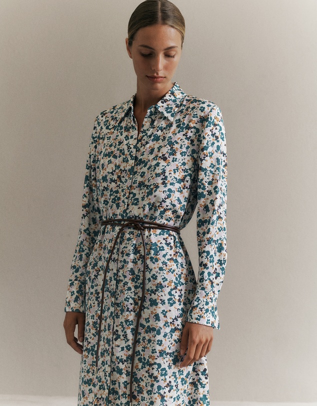 Trenery - Liora Floral Belted Dress in Forest