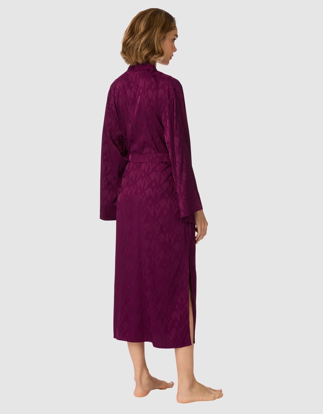 DKNY - Logo Satin Midi-Length Belted Lounge Robe