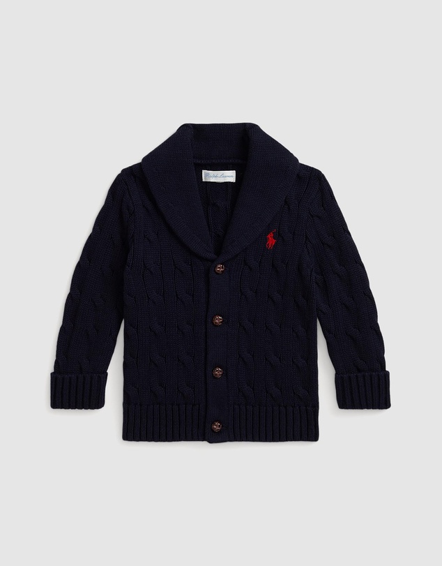 Polo Ralph Lauren - Cable-Knit Cotton Shawl Cardigan - Babies