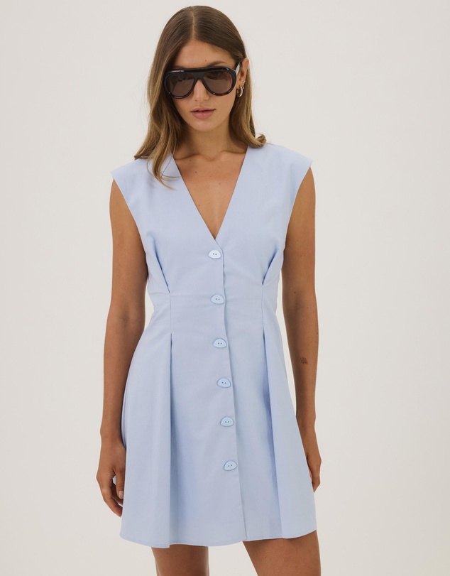 Atmos&Here - Maya Button Tucked Mini Dress