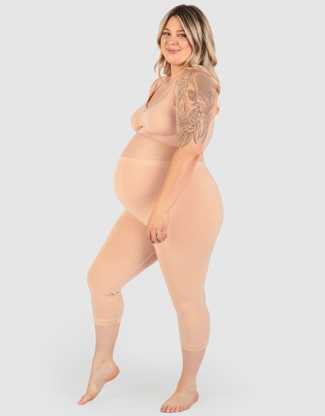 B Free Intimate Apparel - Maternity Anti Chafing High Rise 3/4 Cotton Rich Leggings