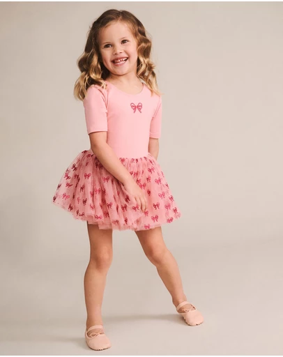 Huxbaby - Glitter Bow Tutu Tulle Dress - Kids