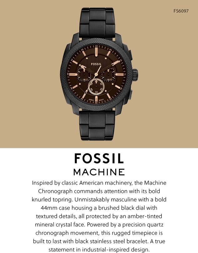 Fossil - Machine Black Chronograph Watch