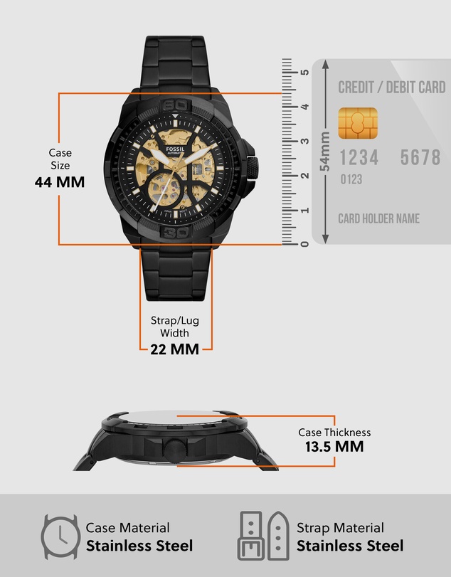 Fossil - Fossil Bronson Black Watch ME3217
