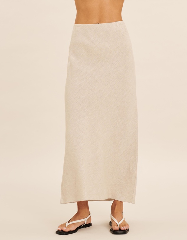 AERE - Linen Bias Cut Midi Skirt