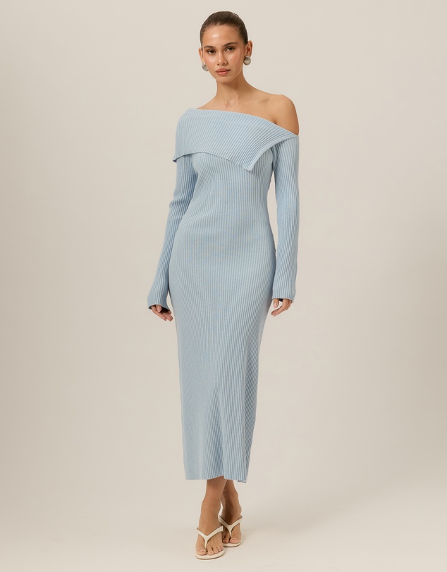 Tussah - Chloe Off Shoulder Knitted Midi Dress