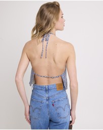 Subtitled - Iluka Check High Neck Top