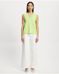 Lindsay Nicholas New York - Frill V-Neck Shell Top