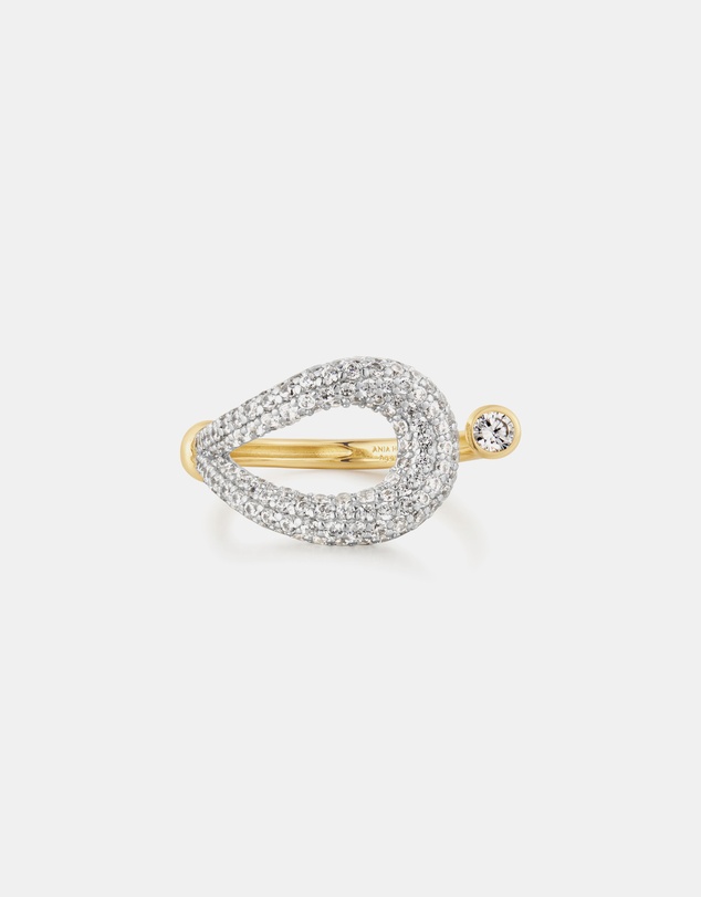 Ania Haie - Gold Pave Knot Adjustable Ring