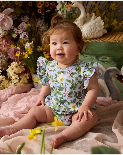 Fleur Harris - 'Heirloom Treasures' Sweet Bubble Romper in Soft Teal