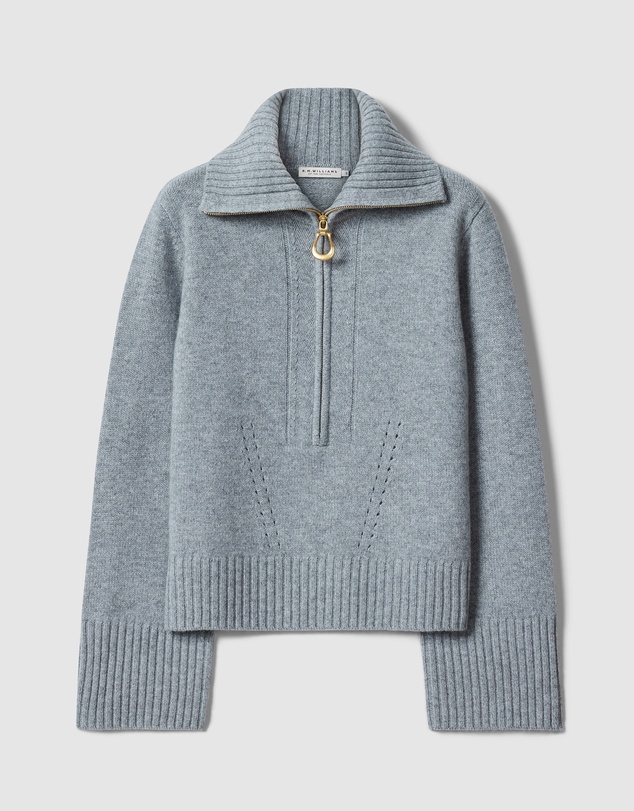 R.M.Williams - Casuarina Lambswool Zip Knit Jumper
