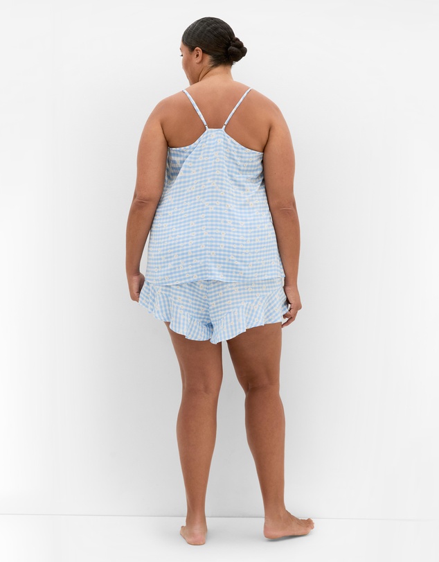 City Chic - Kitty Check Print Pyjama Set
