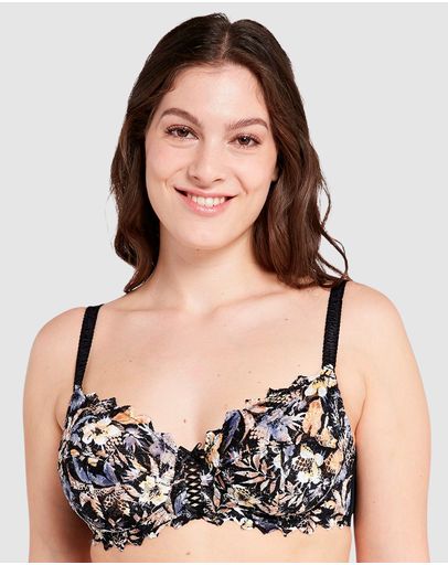 Black Background Floral Print
