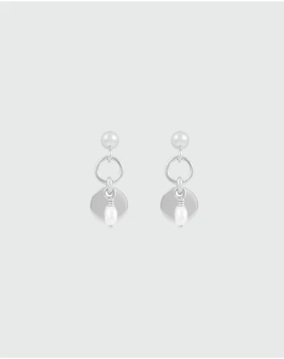 Alana Maria - Sia Freshwater Pearl Earrings - Silver