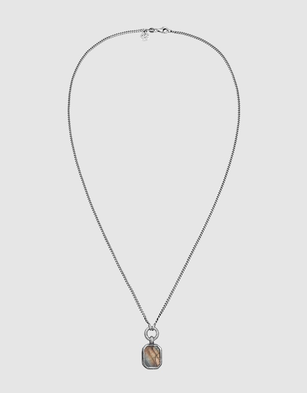 Haze & Glory - ICONIC EXCLUSIVE - Labradorite Pendant Necklace in Oxidised 925 Silver