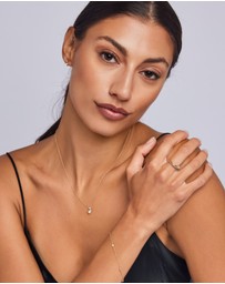 Zoe Olivia - 9K Gold Oval Lab Grown Diamond Drop Necklace