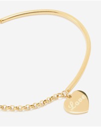 Lovisa - Waterproof Gold Plated Stainless Steel Love Engravable Bracelet