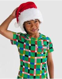 Kip&Co - Christmas Organic Cotton Short Sleeve Tee & Shorts Pyjama Set - Teens