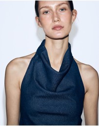 M.N.G - Open-Back Denim Top