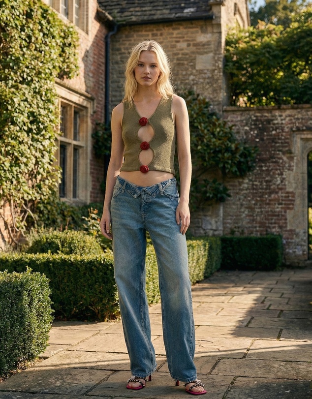 THE TALES - The Tales Rolled Waist Denim jean
