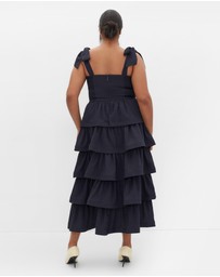 City Chic - Elina Tier Maxi Dress - Navy