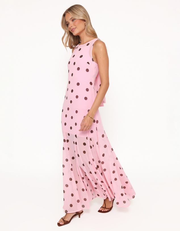 Petal & Pup - Keani Maxi Dress - Pink Polka Dot