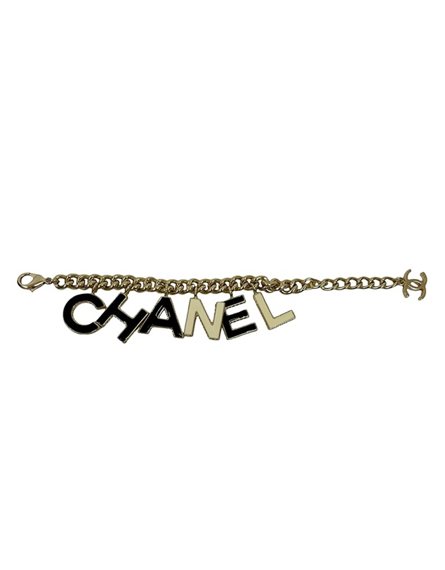 Pre-Loved by Azura Reborn - Pre-Loved CC Gold Plated Lacquered Logo Letter Charms Chain Bracelet
