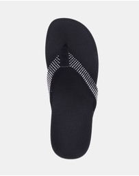 Mia Vita - Allora Toe Post Sandal - Black Rhinestone